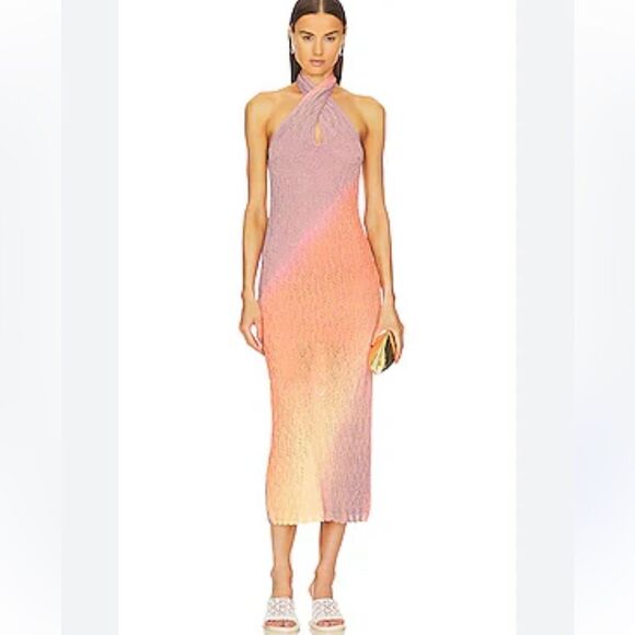 NWT Jonathan SIMKHAI Felly Dress Color: Azalea Ombre Large Revolve - Picture 1 of 16